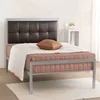 functional foldable modern bed frame leather