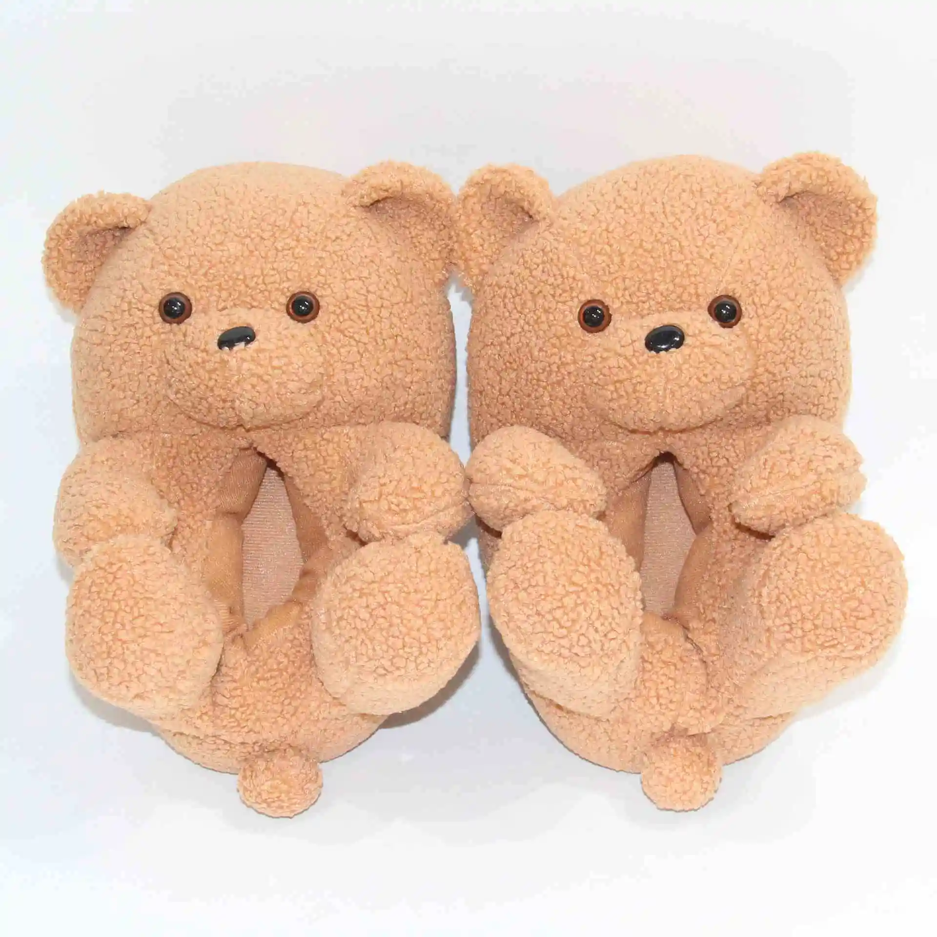 

In Stock Cheap 8 Colors Teddy Bear Slippers Lovely Women House Fur Plush Teddy Bear Slippers, Picture