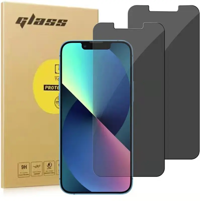 

2 Pack Bubble Free Anti Spy Privacy Tempered Glass Screen Protector Guard For iPhone 13 Pro Max 6.7 inch, Black
