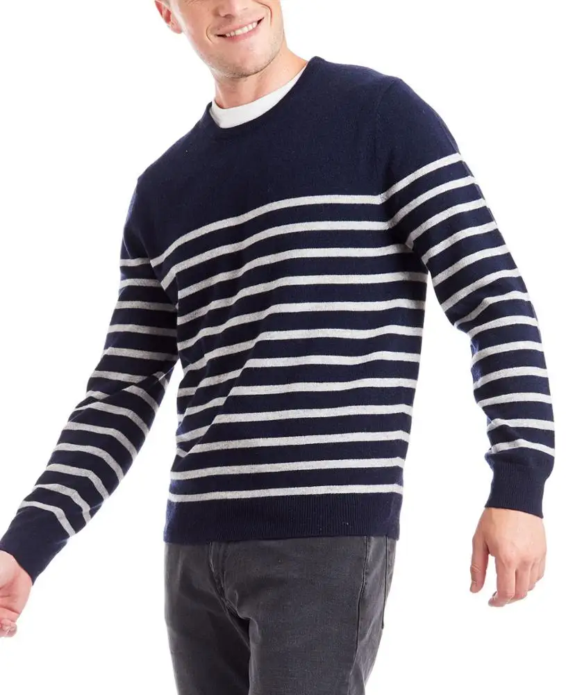 

100% cashmere PULLOVER STRIPED SWEATER for MEN'S