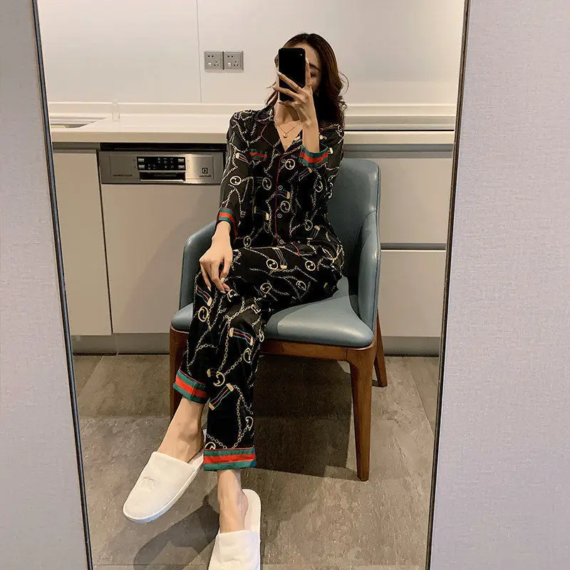 

Wholesale pj night wear nightgowns plus size designers pajamas 5xl women's sleepwear satin Letter pijama luxury designer pyjamas