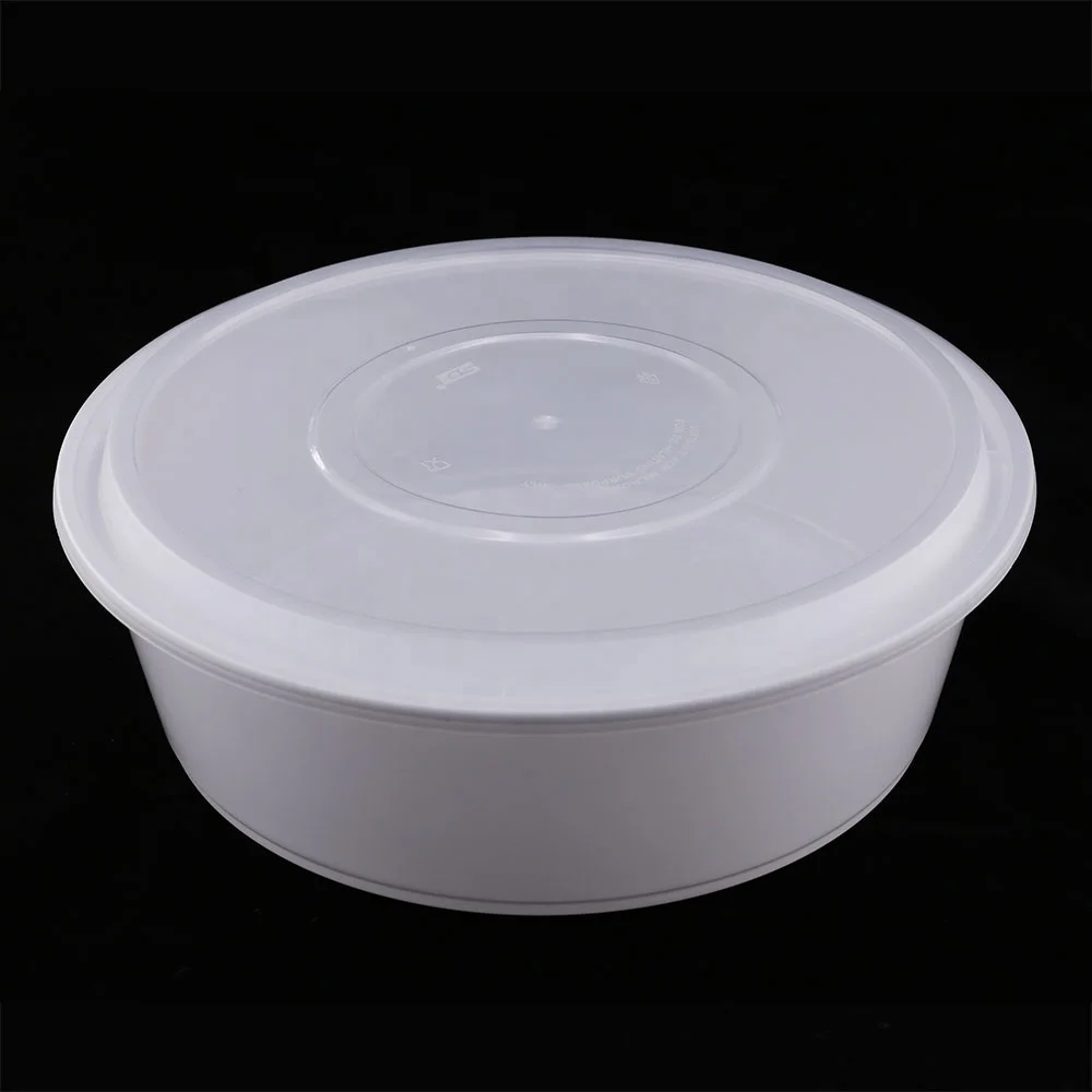 big capacity round snack bowl eco-friendly pp plastic round food container plastic round box for chicken soup fruit