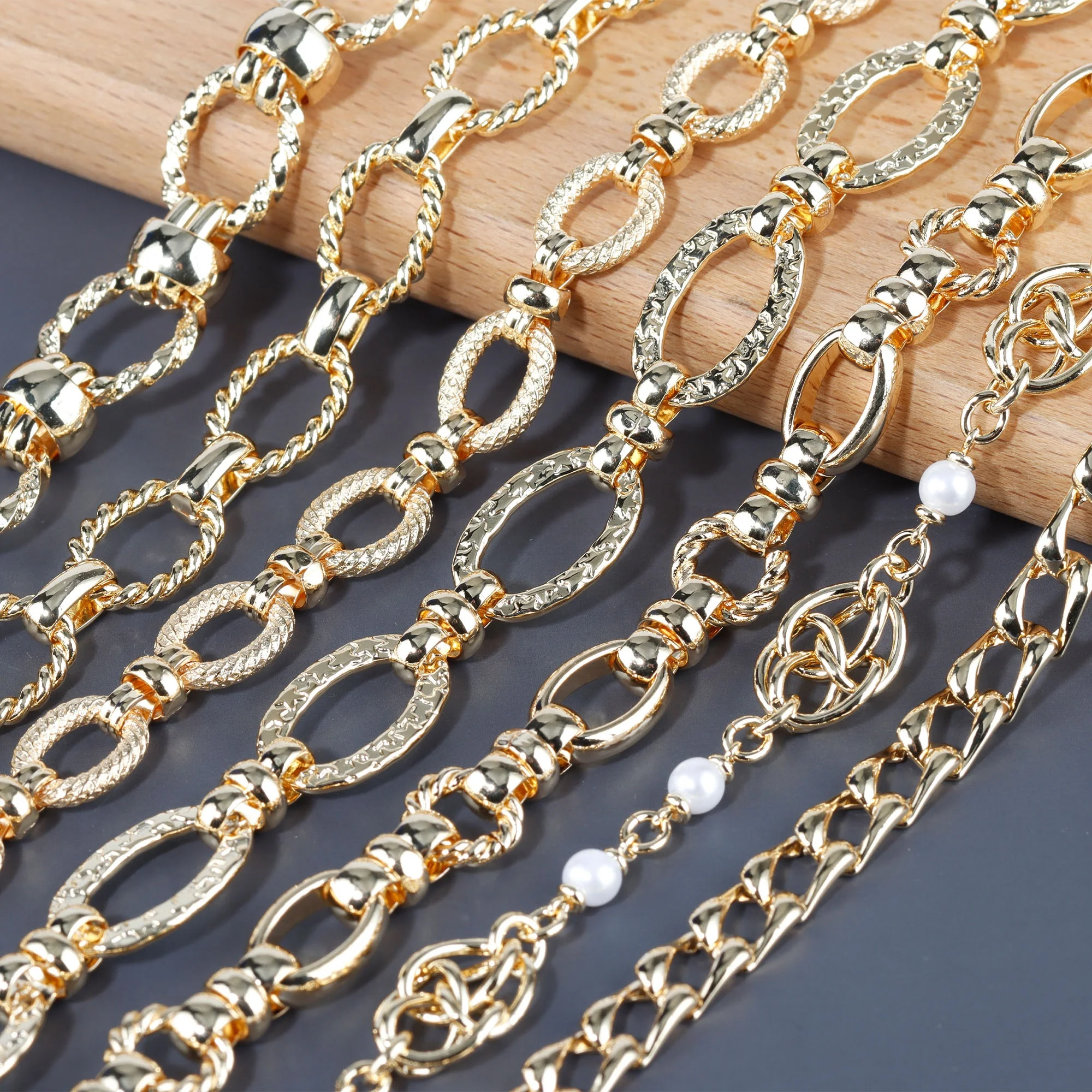 

Punk Style 18K Gold Plated Chain Diy Necklace Jewelry Making Accessories C193 1m/lot