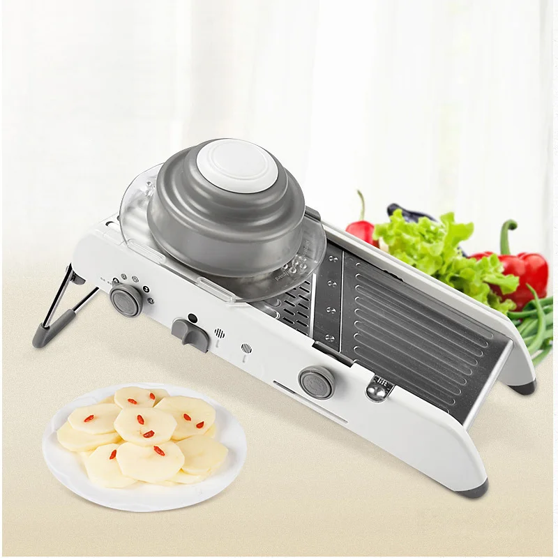 

Adjustable Stainless Steel Chips Machine Food Fruit Chopper Manual Onion Potato Mandoline Slicer Vegetable Cutter