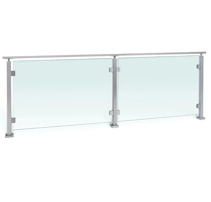 YL METAL Popular Glass Balustrades Outdoor Glass Railing Design Stainless Balcony Mall Railing