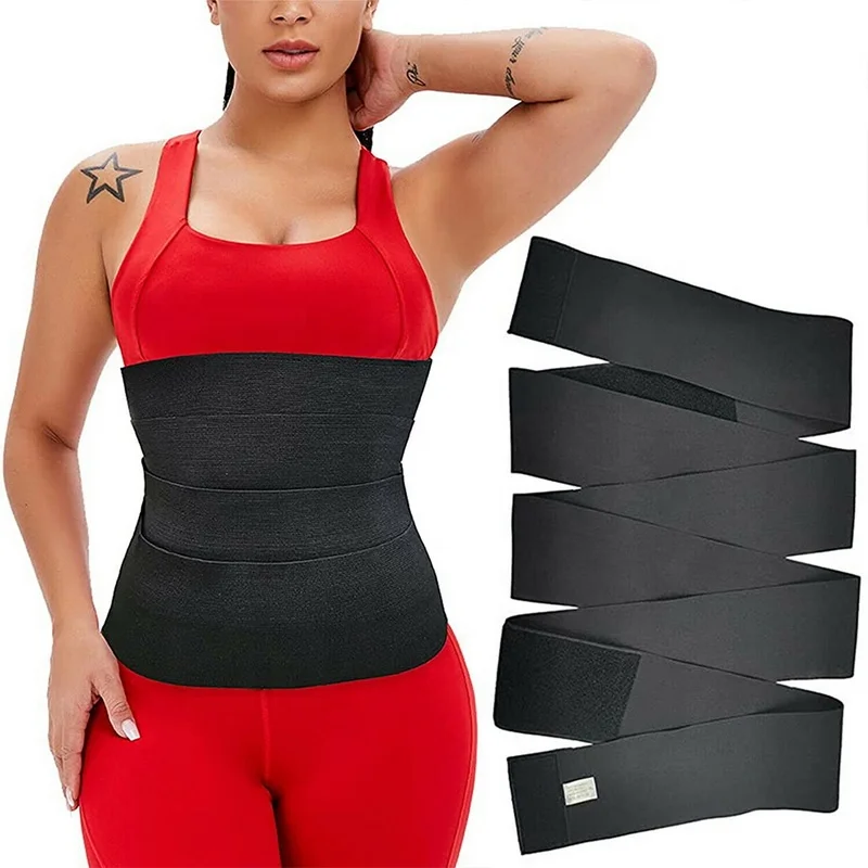 

Belly shaper bandage body wrap waist trainer belt tummy, Black