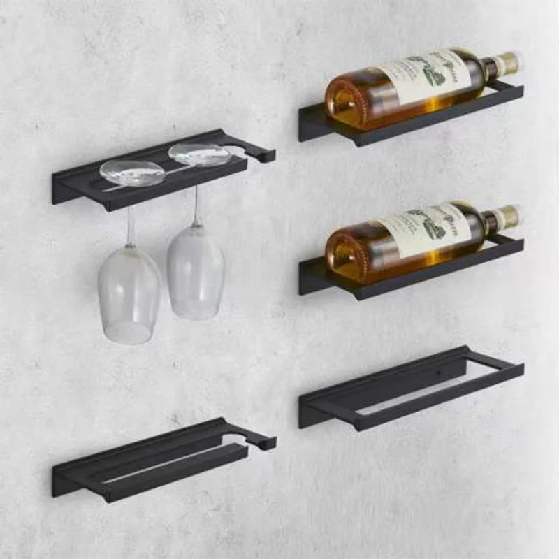 

Wall Wine Glass Bottle Rack Wine Display Shelf Bracket Support Wall Aluminium Buckets, Coolers & Holders Not Support Sustainable, Red,black,gold