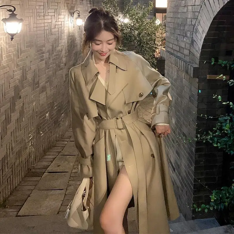 

2023 Bettergirl Women's Trench Coat Female Spring And Autumn Long Over The Knee British Style Design Feel Temperament Coat