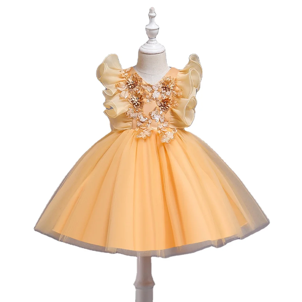 

Kids Dresses For Girls Elegant Flower Girls Wedding Dress Children Evening Party Lace Princess Ball Gown Girls Clothing 2-12 Y
