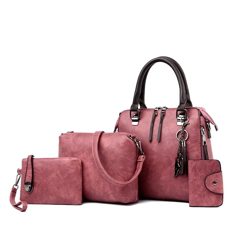 

wholesale handbags2021 ladies genuine luxury leather handbag crossbody handbag sets 4 pieces for women