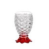 Hot Sell Colorful Fish Scale Shape Engraved red Glass Cup