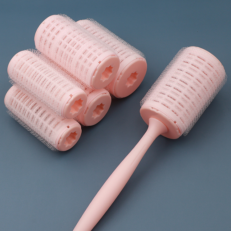 

Portable new design double magic plastic hair roller with holder wand beauty hair tools three size pink style hair curler