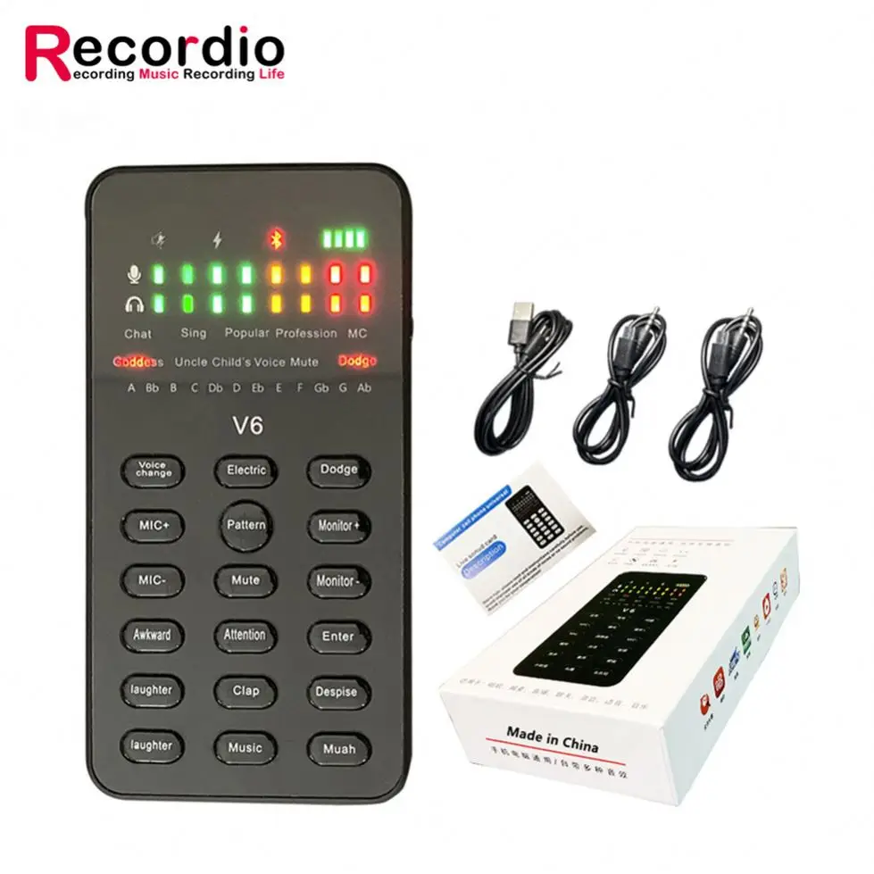 

GAX-V6 Professional Usb High Quality Sound Card Of Pc With Low Price, Black