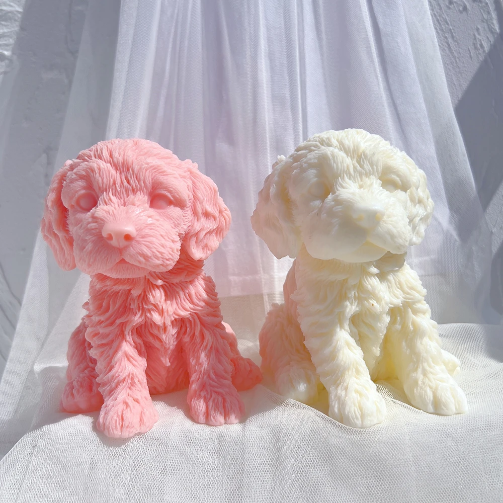 Cockapoo Puppy Candle Mold Animal Puppies Soy Wax Silicone Mould Dog Lover Home Decor