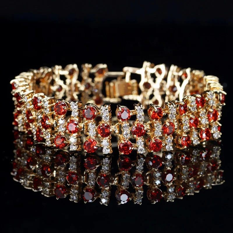 

European American hot sell triple cubic zircon plated bracelet for women gift