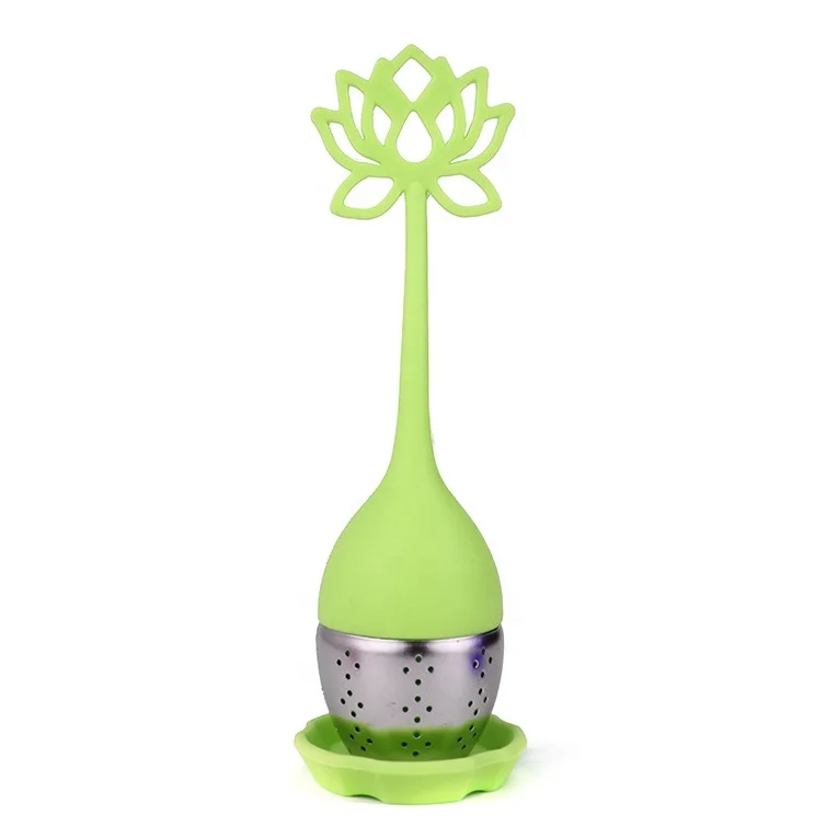 

Lotus Silicone Tea Infuser Leaf Tea Strainer with Drip Tray for Loose Leaf or Herbal Tea