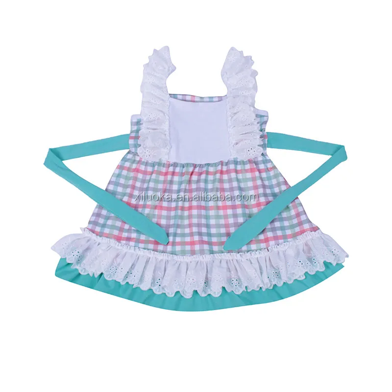 

New Products 2020 Cute Princess Baby Girls Dress Designs Sleeveless Lace Plaid Summer Dress, Picture