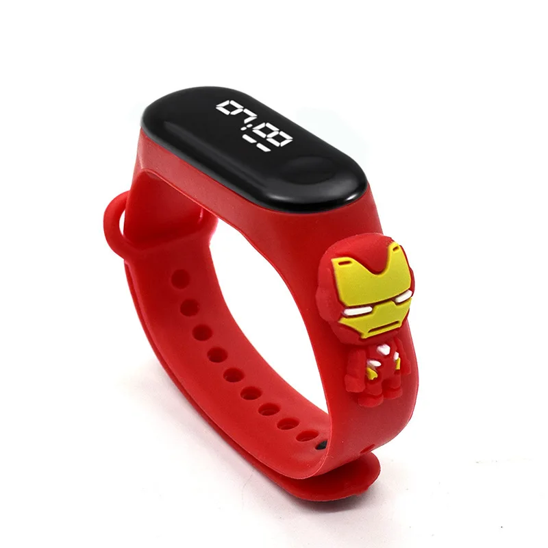 

Raymons Kids Wholesale LED Children Watch Silicon Iron Super Man Reminder Unique Kids Digital Sport Watch For baby boy children, Customized colors