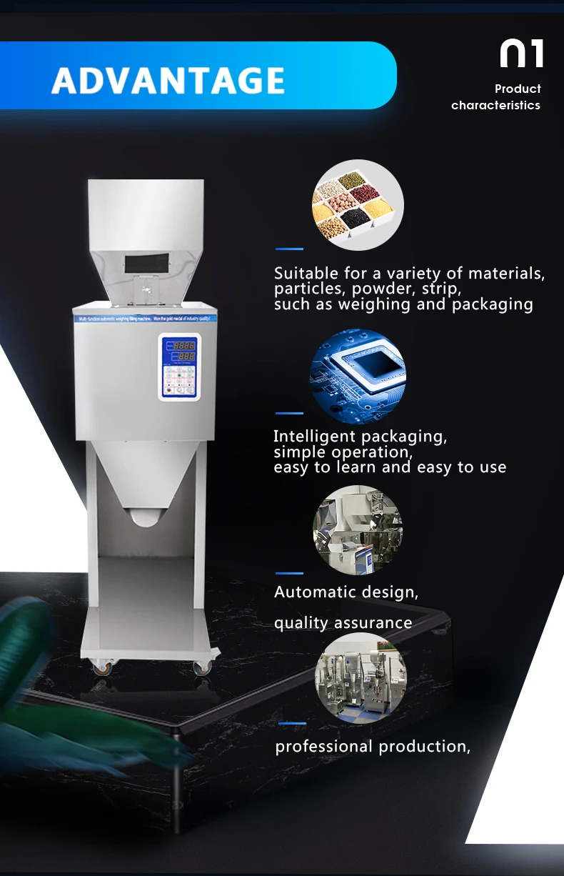 10-1000g powder granules bag filling bottle filling weighing machine with foot pedal