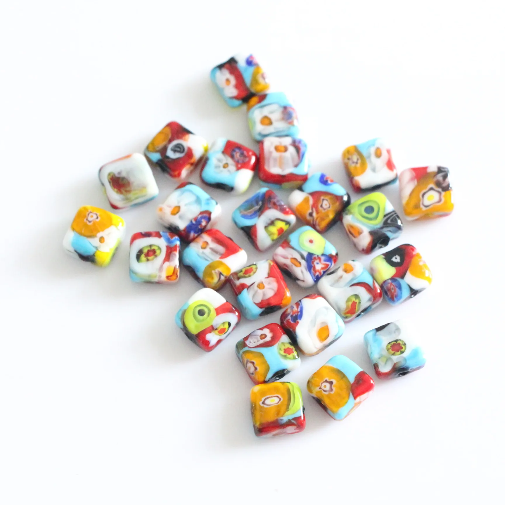 

Hot sale millefiori beads handmade glass beads round and oblate