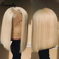 

Creamily Hair Brazilian Hair 8 Inch Short Color 613 Blonde Bob Wigs 100 Human Hair Lace Front Wigs For Black Women