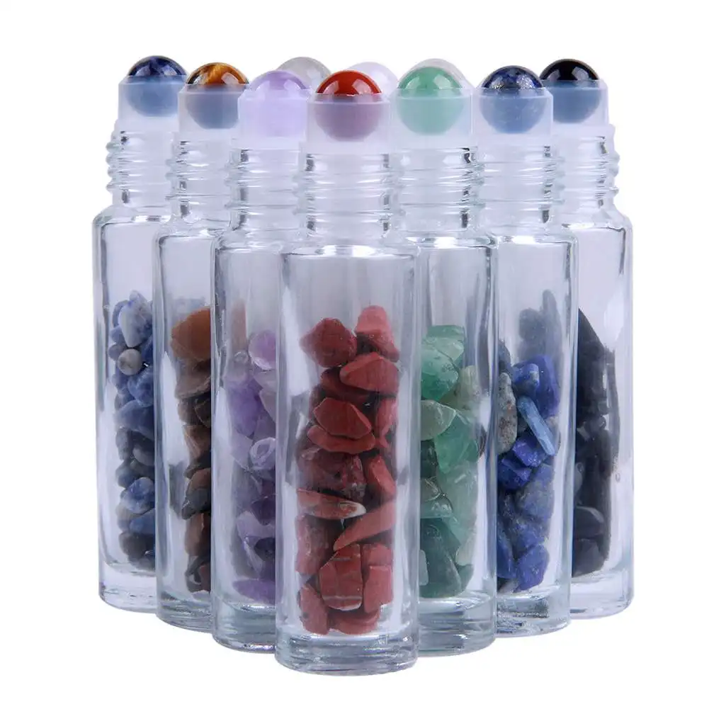 

Gift wholesale natural perfume ball bottles semi-precious stone crystal perfume gravel bottles crystal water bottles, Color