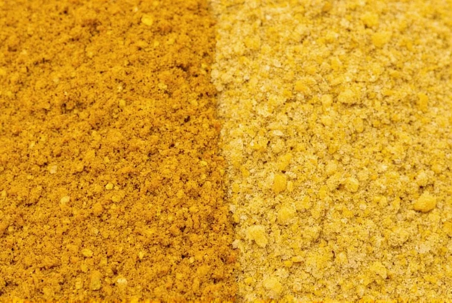 Close-up of ground mustard powder in a spice jar