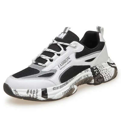 

Genuine Leather Platform Custom Sneakers Summer Mesh Breathable Sports Shoes For Men Running Shoes Plus Sizes 39-44