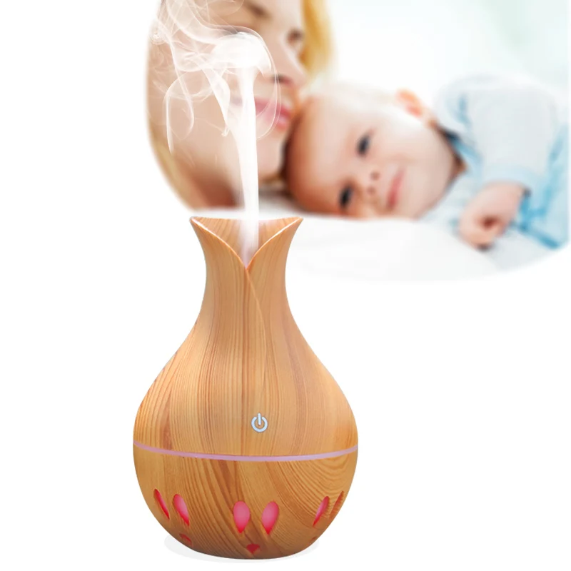 500ml latest model the high quality wood grain cool mist humidifier ultrasonic aroma essential Oil cool Mist Diffuser