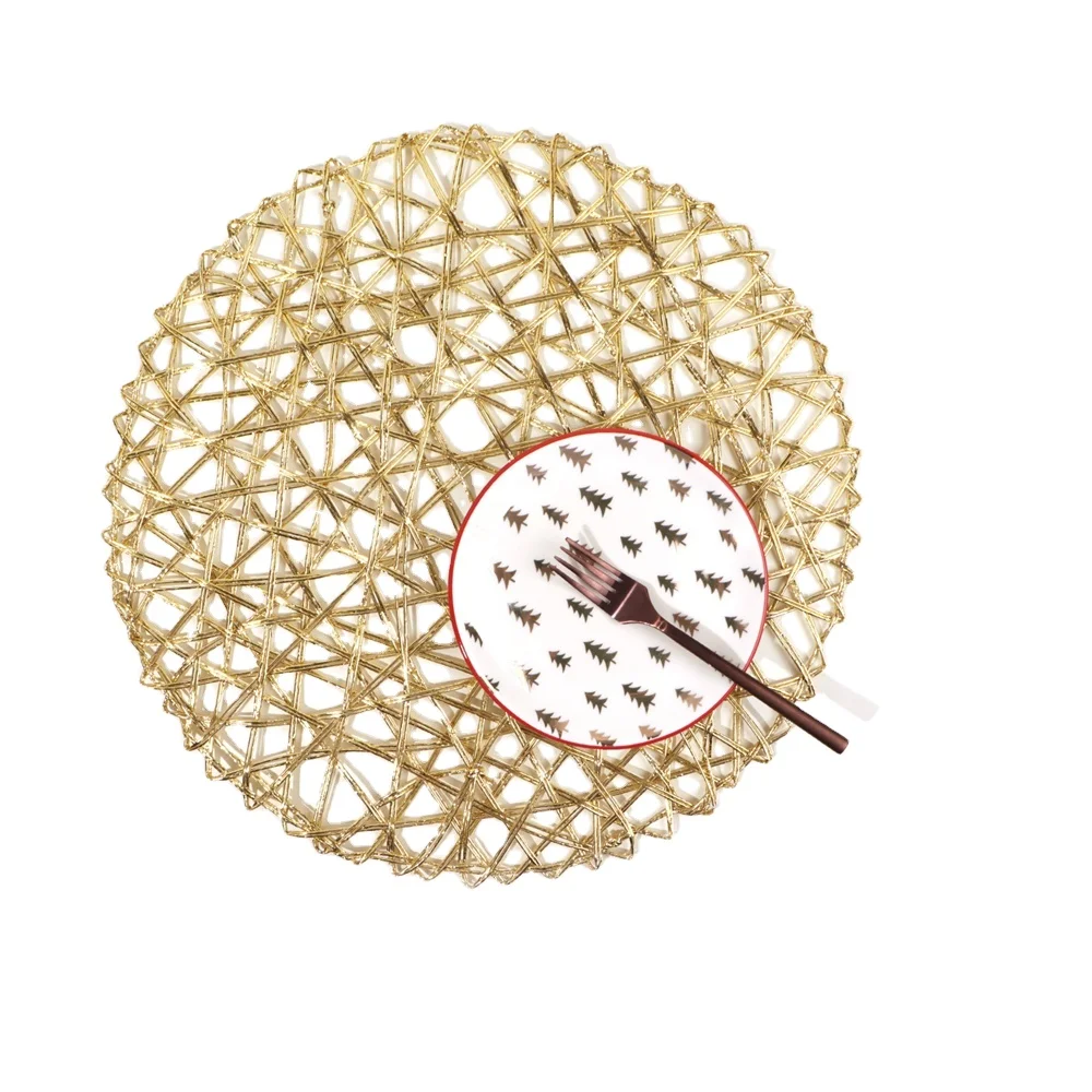 

Eco-friendly Dining Table Gold Place Mats Pad, Gold, customized color