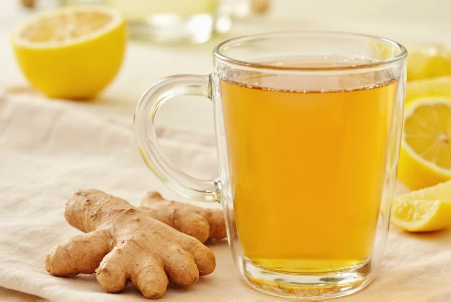 Step-by-step preparation of ginger lemon tea with fresh ingredients