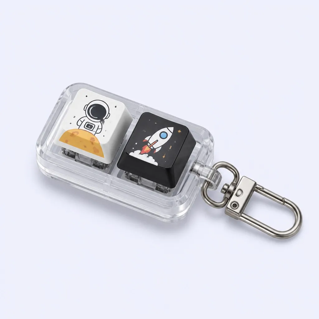 Space Astronaut Dual Keycap Keychain