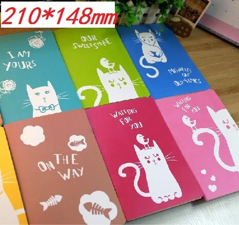 

1pcs/lot 210*148mm/Vintage Happy Cat Life series series Kraft paper notebook/Retro beautiful candy color printed notebook/diary