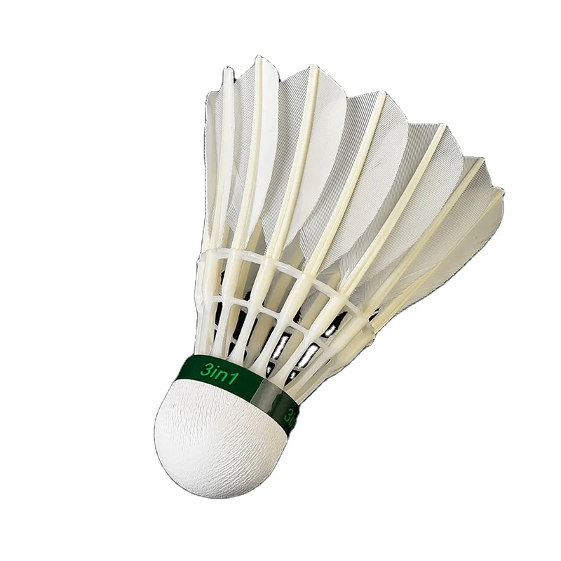 

hot sale factory supply 3 IN 1 badminton hybrid feather and nylon shuttlecock