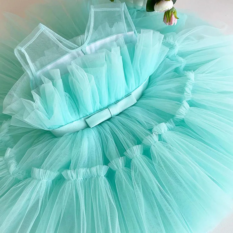

New fashion toddler girls boutique ruffled sleeveless tulle princess ball gown TUTU dress, Picture shows