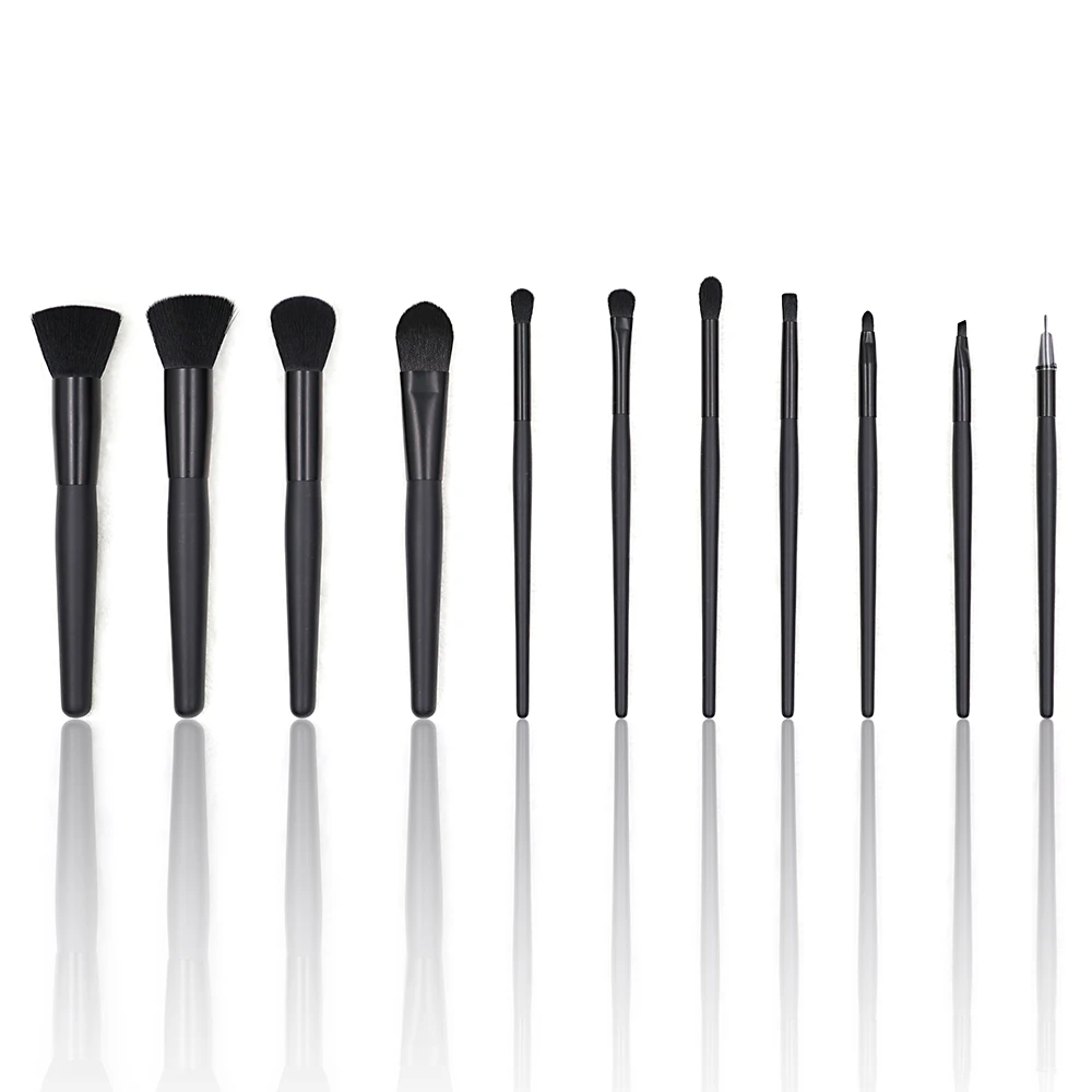 

2021 factory price natural hair makeup brush set with private label