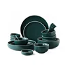 New Design Porcelain Dark Green and Gold Dinner Set Ceramic Dinner Plate Set