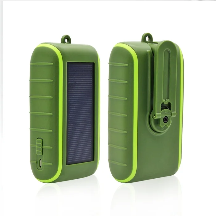 

10000mA Hand Crank USB Phone Solar Power Bank Charger for Outside Charging