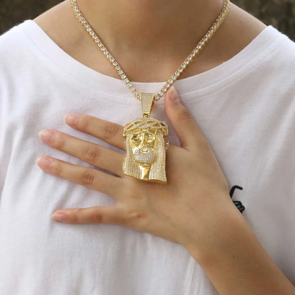 

New hot selling hip hop 18K Gold Plated Jesus Pendant