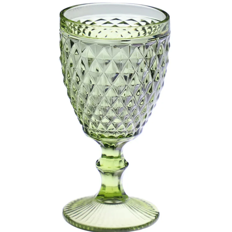 

New Copas De Cristal De Color Vintage Green Blue Red Wine Glass Crystal Diamond Wine Glass Shot Glass Wholesale For Party, Clear, red, green, blue