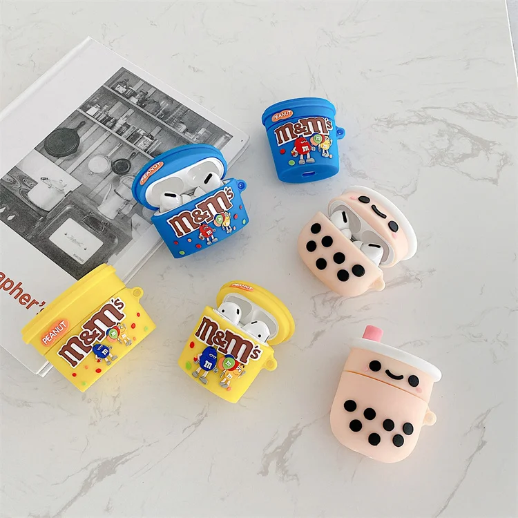 

3D Girls Cute Silicone Soft Protective Milk Tea Food Case for Apple Airpods 1 2 for AirPod Pro