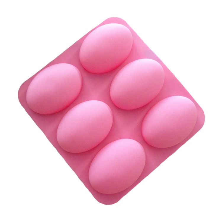 

A3050 DIY Food Grade Silicone Handmade Soap Mould 6 Holes Cookies Baking Tool Cake Baking Mold Oval Silicone Molds