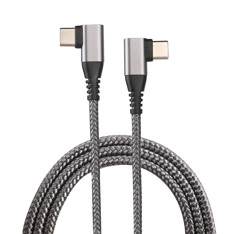 

nylon braid PD fast charging usb type-c to usb-c 60w/3a 90-degree right angle usb-c to usb-c cable usb-c to usb-c l cable