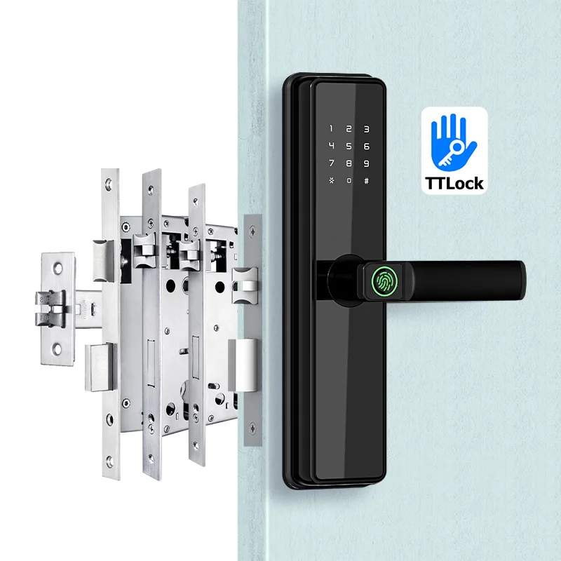 

Code password biometric fingerprint tuya aluminium door fingerprint smart lock hotel door lock with management software system