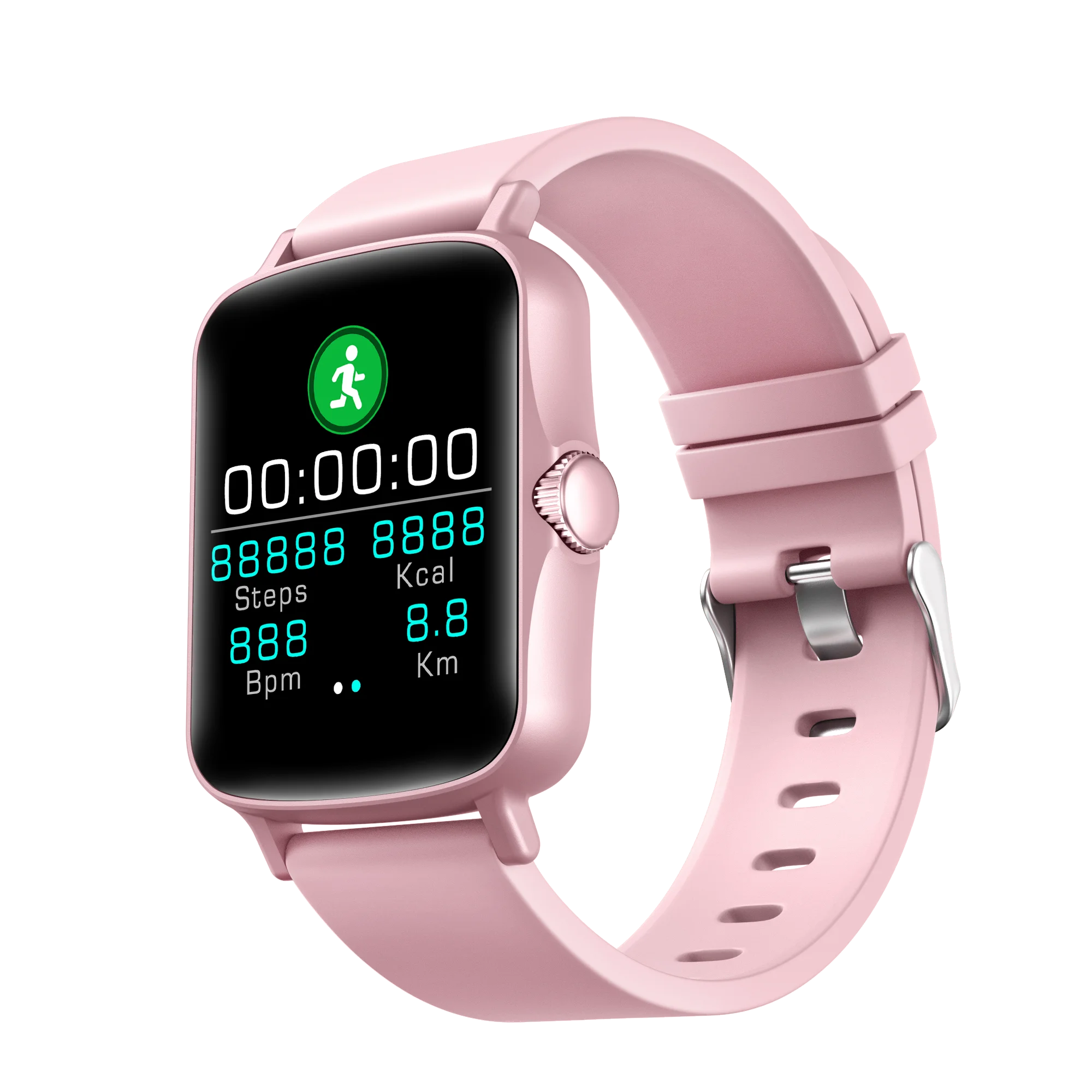 

2021 new style 1.44 inch 128*128 screen capacitive full touch with preferential price PTone smart watch, Black, pink, blue