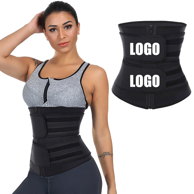 

Custom Logo Compression Double Belt Fat Tummy Lose Weight Workout Neoprene Waist Trainer Women, N/a