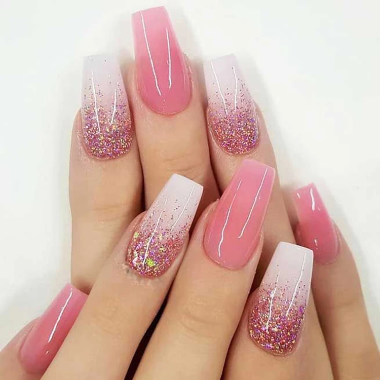 

Artificial Fingernails Good Quality Ballerina Fashion Press On Nails Coffin Tips Nails Art