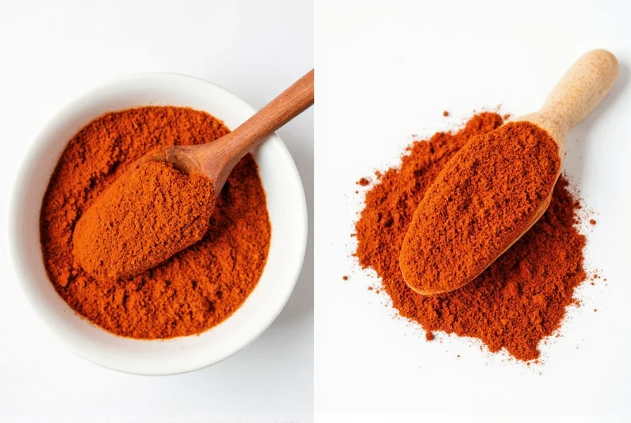 Bottles of different types of paprika and chili powders