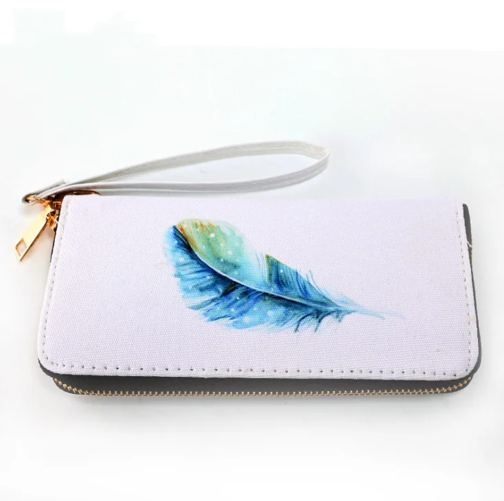 

Amazon custom printing men and women blank sublimation zipper canvas wallet for gift