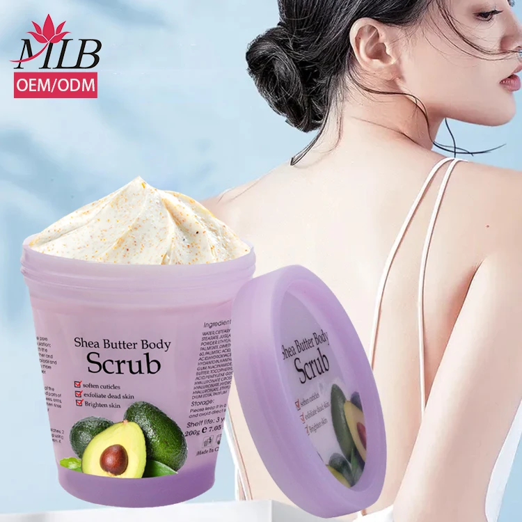 

Exfoliating coconut vanilla whipped cream bath scrub women skin lightening withning jojoba creamy body scrub for bikini area